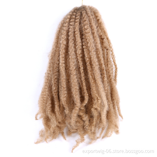 Synthetic  Braiding Hair Wavy Goddess Afro Spring Twist Crochet Braid Hair Extension Afro Ombre Kinky Twist Hair for Black Women